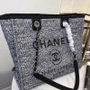 Best Replicas Bags - Chanel Deauville Canvas Chain Shoulder Tote - 33cm A66939 Shop For Best Louis Vuitton LV Replica Bags With Cheap Price