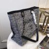 Best Replicas Bags - Chanel Deauville Canvas Chain Shoulder Tote - 33cm A66939 Shop For Best Louis Vuitton LV Replica Bags With Cheap Price