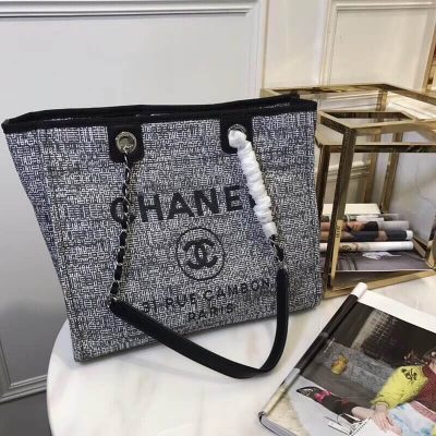 Chanel Deauville Canvas Chain Shoulder Tote - 33cm A66939