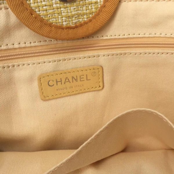 Chanel Deauville Tote 38Cm Apricot/Gold Canvas Replica - Image 8