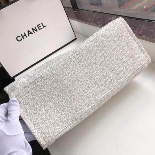 Replica Chanel Deauville 38Cm Canvas Tote – Beige/White A66941 - Image 5