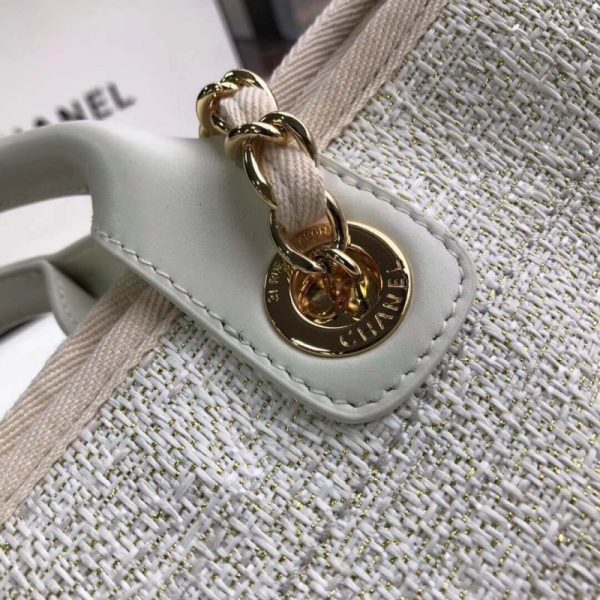 Replica Chanel Deauville 38Cm Canvas Tote – Beige/White A66941 - Image 7