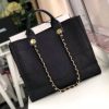 Best Replicas Bags - Chanel Deauville Tote 38cm Black/Grey Canvas Replica A66941 Shop For Best Louis Vuitton LV Replica Bags With Cheap Price