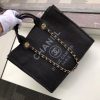 Best Replicas Bags - Chanel Deauville Tote 38cm Black/Grey Canvas Replica A66941 Shop For Best Louis Vuitton LV Replica Bags With Cheap Price