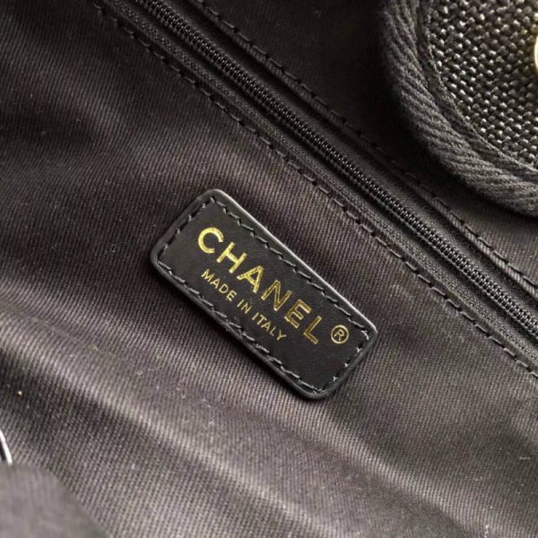 Chanel Deauville Tote 38cm Black/Grey Canvas Replica A66941 - Image 9