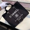 Best Replicas Bags - Chanel Deauville Tote 38Cm Replica Black/White Canvas Bag A66941 Shop For Best Louis Vuitton LV Replica Bags With Cheap Price