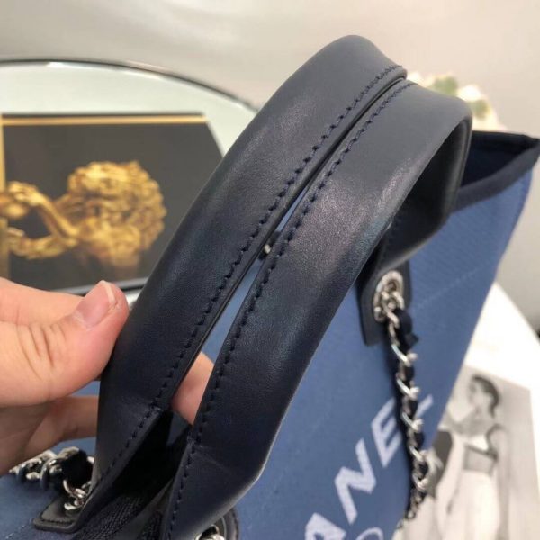 Replica Chanel Deauville 38Cm Canvas Tote Bag - Blue A66941 - Image 4