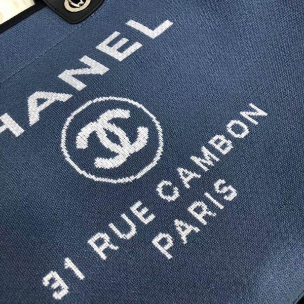 Replica Chanel Deauville 38Cm Canvas Tote Bag - Blue A66941 - Image 5