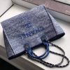Best Replicas Bags - Replica Chanel Deauville Tote 38cm Blue Jacquard Canvas Bag Shop For Best Louis Vuitton LV Replica Bags With Cheap Price