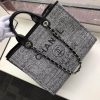 Best Replicas Bags - Chanel Deauville Tote 38cm Charcoal Jacquard Replica Shop For Best Louis Vuitton LV Replica Bags With Cheap Price
