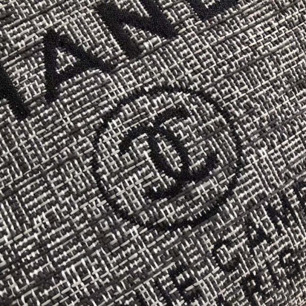 Chanel Deauville Tote 38cm Charcoal Jacquard Replica - Image 6