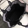 Best Replicas Bags - Chanel Deauville Tote 38cm Charcoal Jacquard Replica Shop For Best Louis Vuitton LV Replica Bags With Cheap Price