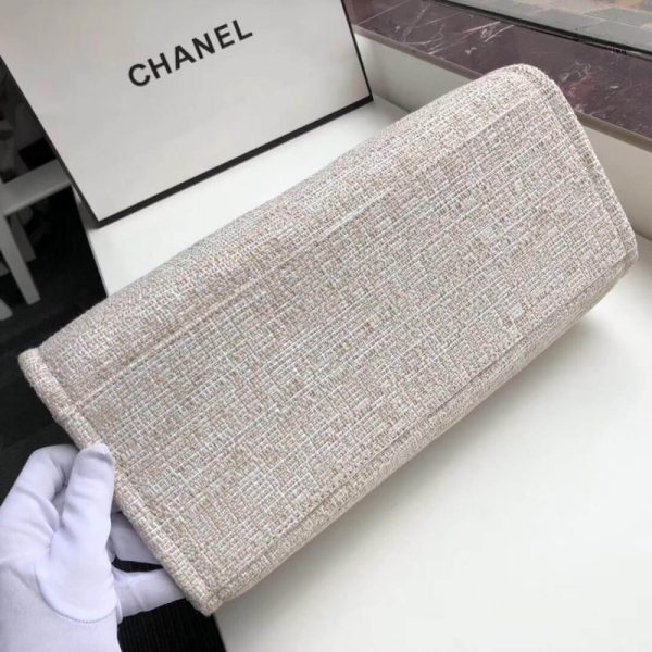 Replica Chanel Deauville 38Cm Canvas Tote - Cream/Beige A66941 - Image 4