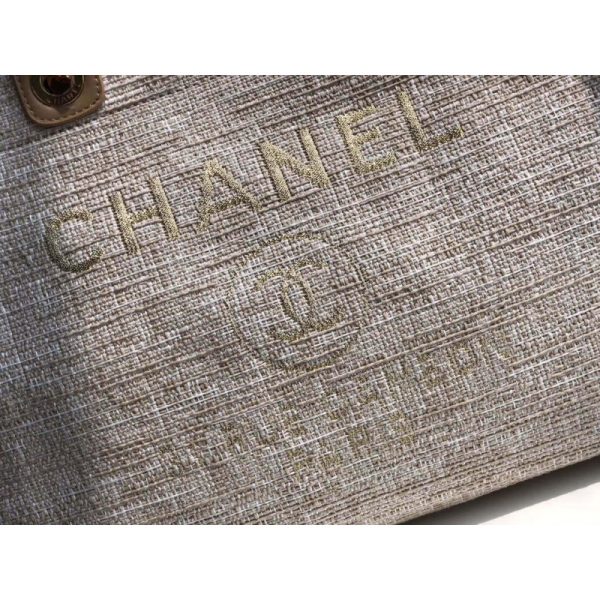 Replica Chanel Deauville 38Cm Canvas Tote - Cream/Beige A66941 - Image 8