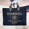 Best Replicas Bags - Replica Chanel Deauville Tote 38cm - Denim Blue/Gold A66941 Shop For Best Louis Vuitton LV Replica Bags With Cheap Price