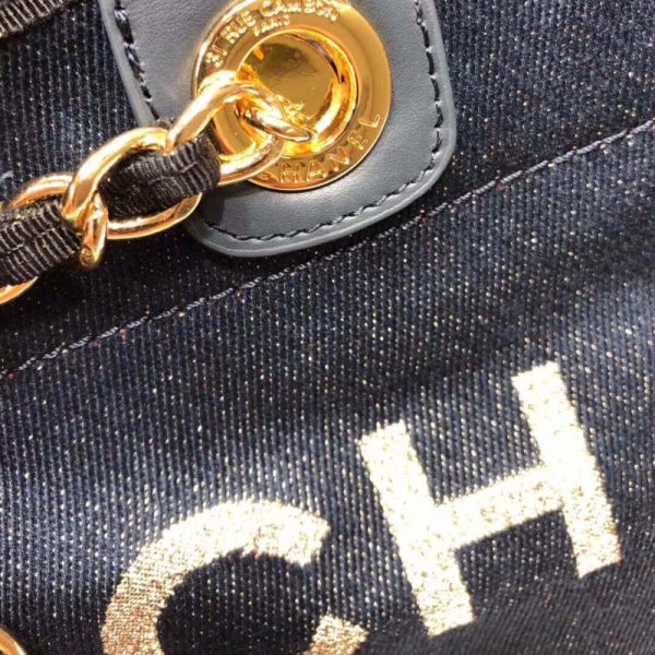 Replica Chanel Deauville Tote 38cm - Denim Blue/Gold A66941 - Image 7