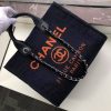 Best Replicas Bags - Replica Chanel Deauville Tote 38cm Denim Blue/Orange Canvas Bag Shop For Best Louis Vuitton LV Replica Bags With Cheap Price