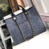 Best Replicas Bags - Replica Chanel Deauville Tote 38cm Canvas Bag - Grey Blue Shop For Best Louis Vuitton LV Replica Bags With Cheap Price