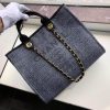 Best Replicas Bags - Replica Chanel Deauville Tote 38cm Canvas Bag - Grey Blue Shop For Best Louis Vuitton LV Replica Bags With Cheap Price