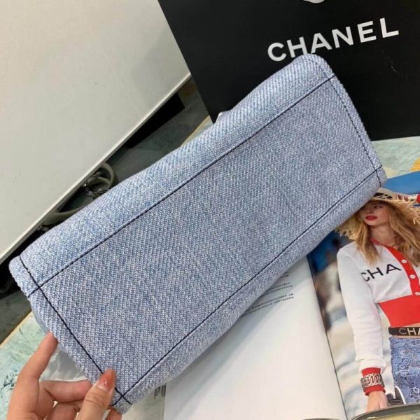 Replica Chanel Deauville 38cm Tote - Light Blue Canvas A66941 - Image 3