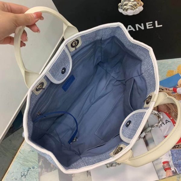 Replica Chanel Deauville 38cm Tote - Light Blue Canvas A66941 - Image 8