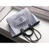 Best Replicas Bags - Chanel Deauville Tote Replica 38cm Light Grey/Black Canvas Bag Shop For Best Louis Vuitton LV Replica Bags With Cheap Price