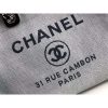 Best Replicas Bags - Chanel Deauville Tote Replica 38cm Light Grey/Black Canvas Bag Shop For Best Louis Vuitton LV Replica Bags With Cheap Price