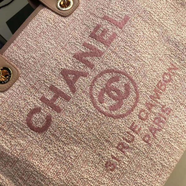 Replica Chanel Deauville 38cm Canvas Tote - Poudre Pink - Image 6