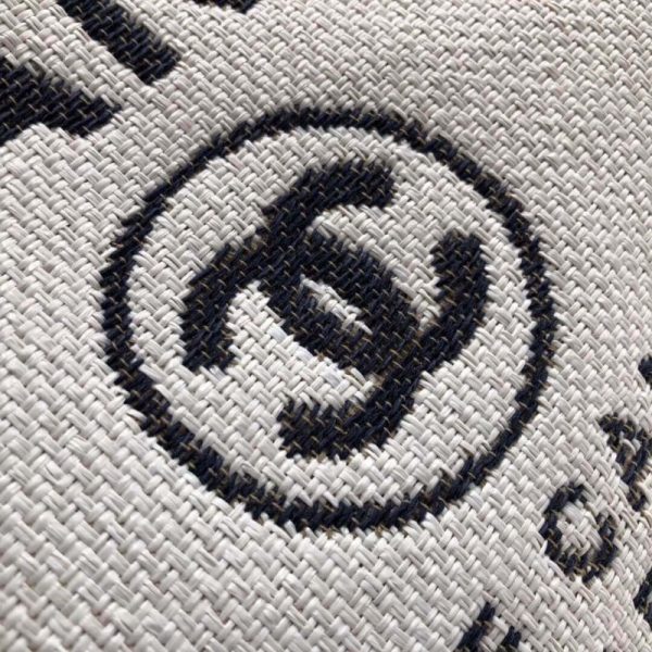 Replica Chanel Deauville Tote 38Cm Canvas White/Black A66941 - Image 6