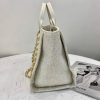 Best Replicas Bags - Chanel Deauville Tote 38Cm Canvas Bag in White & Gold Shop For Best Louis Vuitton LV Replica Bags With Cheap Price