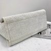 Best Replicas Bags - Chanel Deauville Tote 38Cm Canvas Bag in White & Gold Shop For Best Louis Vuitton LV Replica Bags With Cheap Price