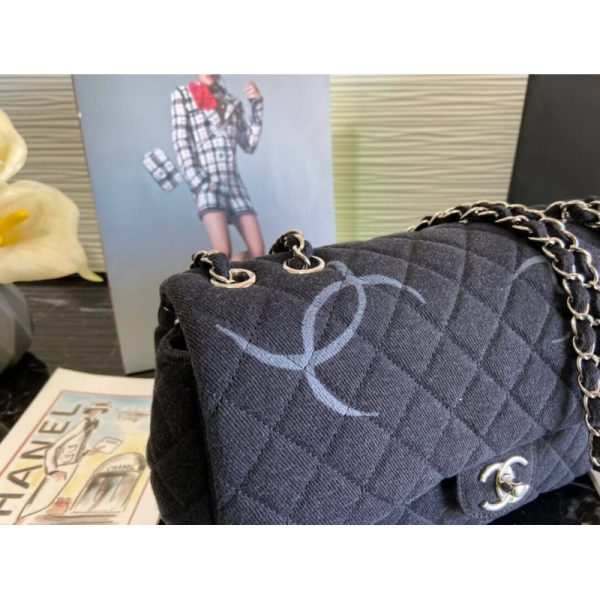 Chanel Denim Replica Classic Flap Jumbo Bag As2072 - Image 4