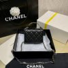 Best Replicas Bags - Chanel Enamel Handle Chain Clutch in Grained Calfskin Shop For Best Louis Vuitton LV Replica Bags With Cheap Price
