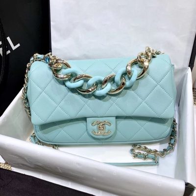 Replica Chanel Flap Bag with Bi-Color Chain - AS1353