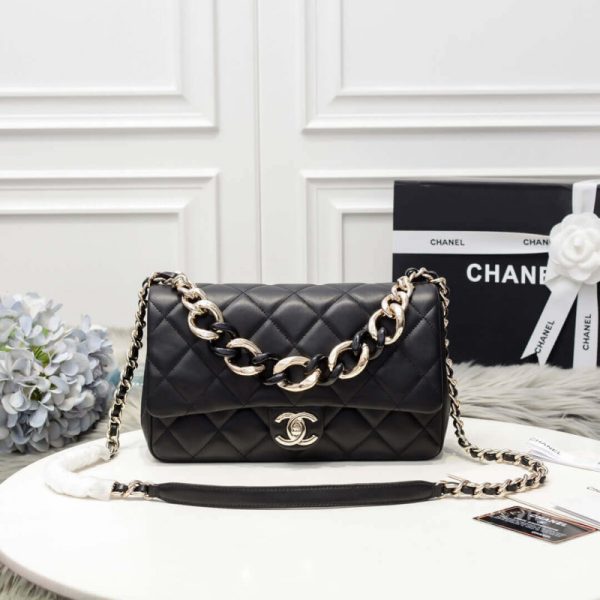 Chanel Flap Bag Replica with Bi-Color Chain – Style As1354
