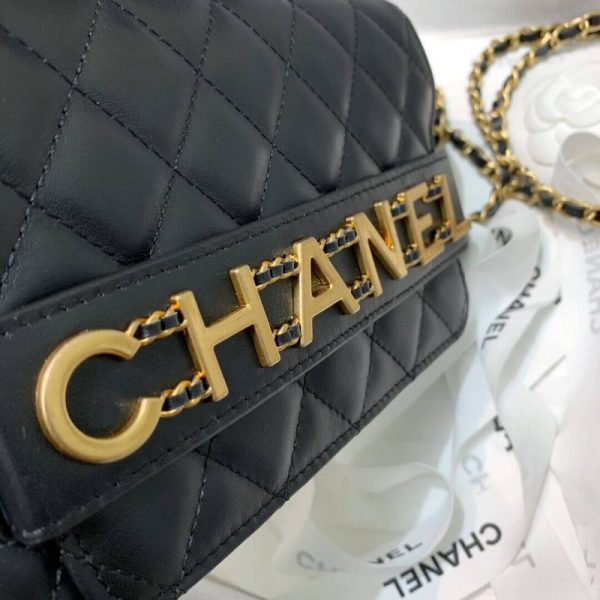 Replica Chanel 19cm Flap Bag w/ Front Logo - Image 3