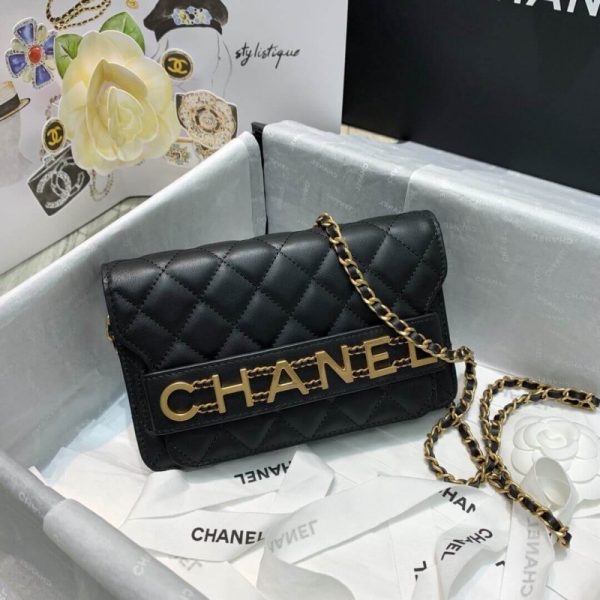 Replica Chanel 19cm Flap Bag w/ Front Logo - Image 5
