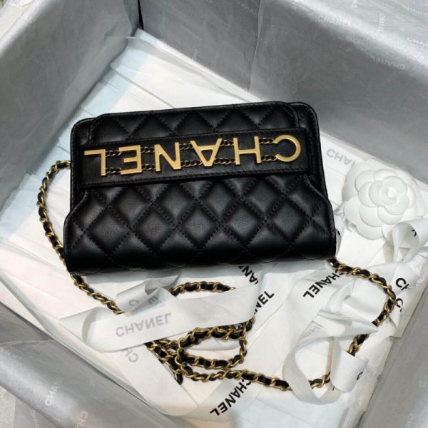 Replica Chanel 19cm Flap Bag w/ Front Logo - Image 7