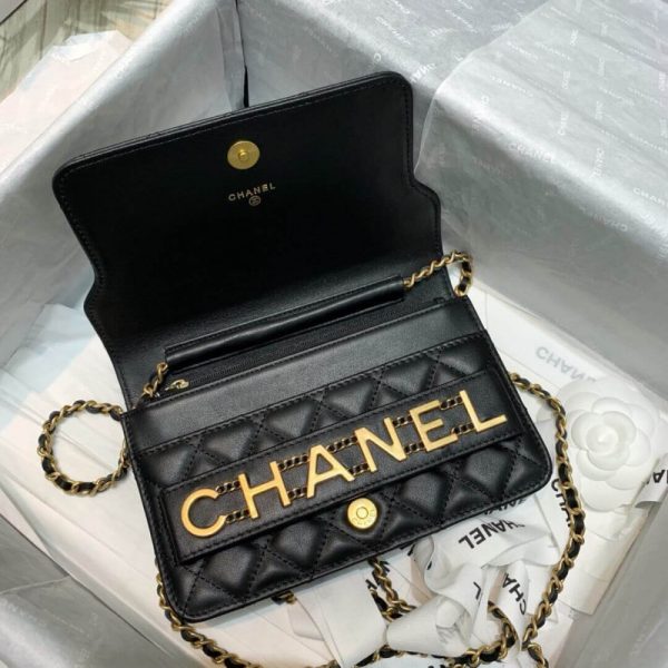 Replica Chanel 19cm Flap Bag w/ Front Logo - Image 8