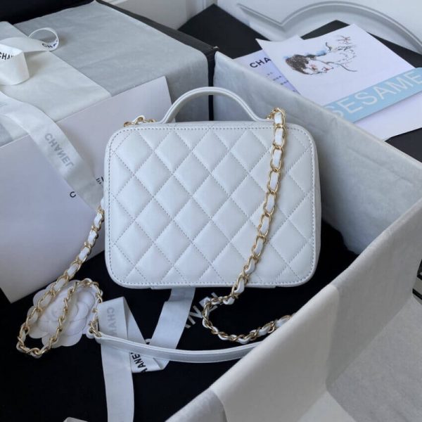 Chanel Lambskin Gold Vanity Case Replica Style AS2900 - Image 3