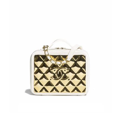 Chanel Lambskin Gold Vanity Case Replica Style AS2900