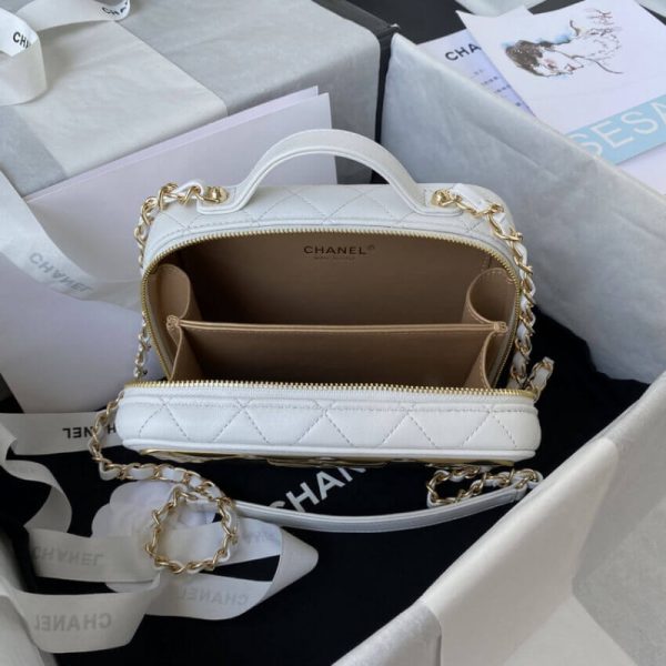 Chanel Lambskin Gold Vanity Case Replica Style AS2900 - Image 8