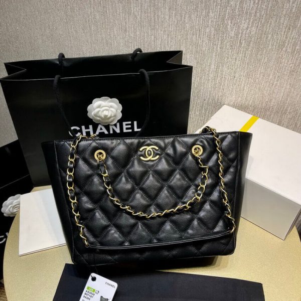 Chanel Grained Calfskin Replica Tote Bag - Black As2030 - Image 4