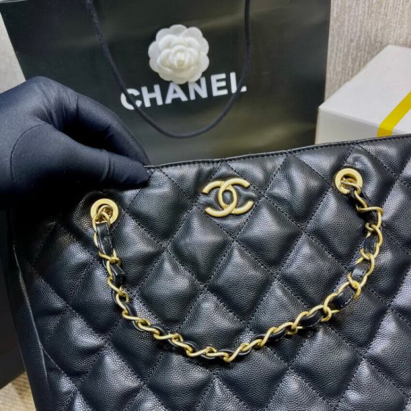 Chanel Grained Calfskin Replica Tote Bag - Black As2030 - Image 6