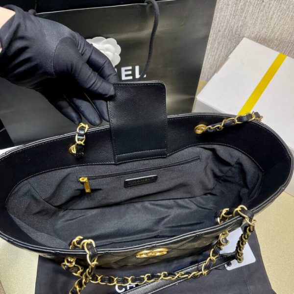 Chanel Grained Calfskin Replica Tote Bag - Black As2030 - Image 9
