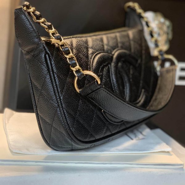 Chanel B01960 Grained Leather Hobo Bag Replica - Image 8