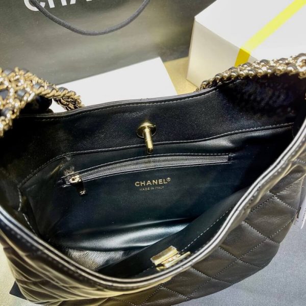 Replica Chanel Lambskin Hobo Bag Black As3153 - Luxe Design - Image 12