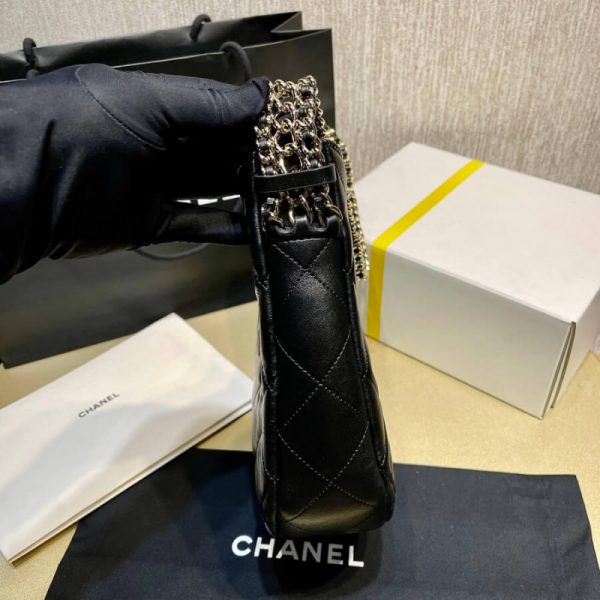 Replica Chanel Lambskin Hobo Bag Black As3153 - Luxe Design - Image 10