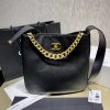 Best Replicas Bags - Replica Chanel Black Calfskin Hobo Handbag As2844 Shop For Best Louis Vuitton LV Replica Bags With Cheap Price