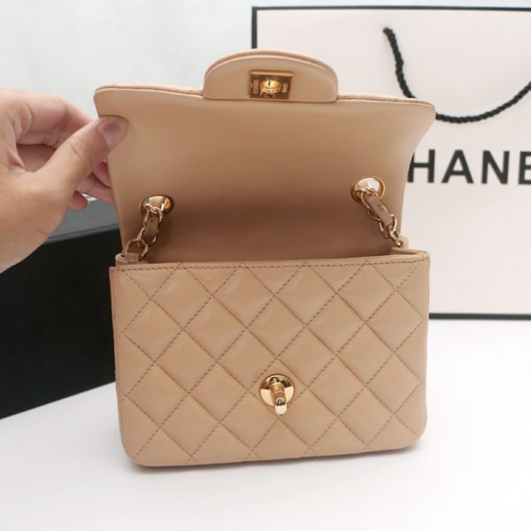 Chanel 17Cm Lambskin Classic Flap Bag Replica 1115 - Image 7
